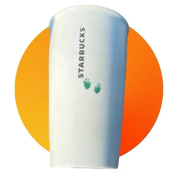 Starbucks 2015 Dot Collection Green Finger Paint Boy Ceramic Travel Mug 12oz - Picture 6 of 6